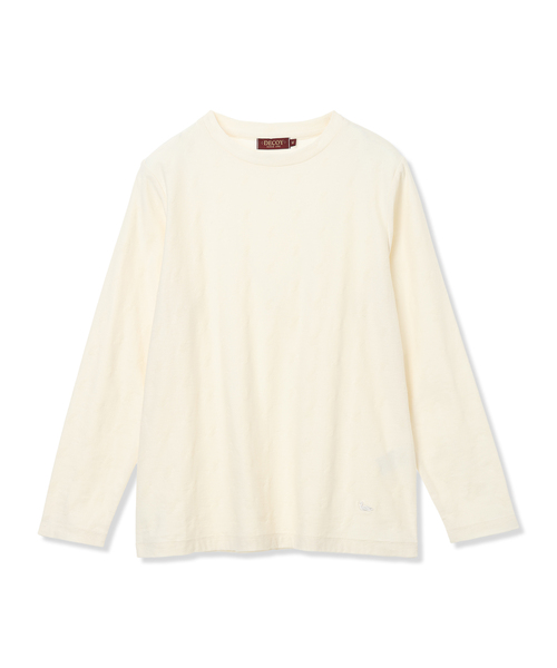 DECOY SINCE 1981(デコイシンスイチキュウハチイチ)の「【chiyoさんコラボ】ロンドンマーチコイくんジャガードTシャツ【オーガニックコットンブレンド・大きいサイズあり】(Tシャツ/カットソー・レディース・アイボリー/ピンク/ネイビー・M/L/LL/3L/4L)」の19枚目の写真