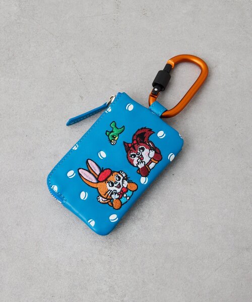 ear PAPILLONNER（イアパピヨネ）の「【クッピーラムネ×ear】本革/コラボカラビナ付きパス＆キーケース（カードケース・レディース・ライトグレー/ブラック/ブルー・FREE）」の12枚目の写真