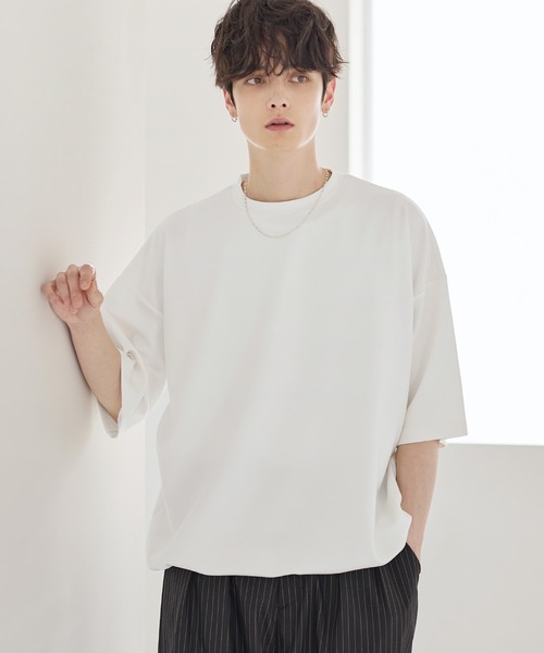 ETELIO(エテリオ)の「【25SS】マルチファンクショナリードレープポンチTシャツ 【ドローコード付き】(Tシャツ/カットソー・メンズ・ブラック/ブラック系/ホワイト/ホワイト系/ブルーグレー/ワイン・L/M/S/XL/XS)」の7枚目の写真