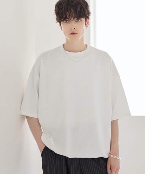 ETELIO(エテリオ)の「【25SS】マルチファンクショナリードレープポンチTシャツ 【ドローコード付き】(Tシャツ/カットソー・メンズ・ブラック/ブラック系/ホワイト/ホワイト系/ブルーグレー/ワイン・L/M/S/XL/XS)」の8枚目の写真