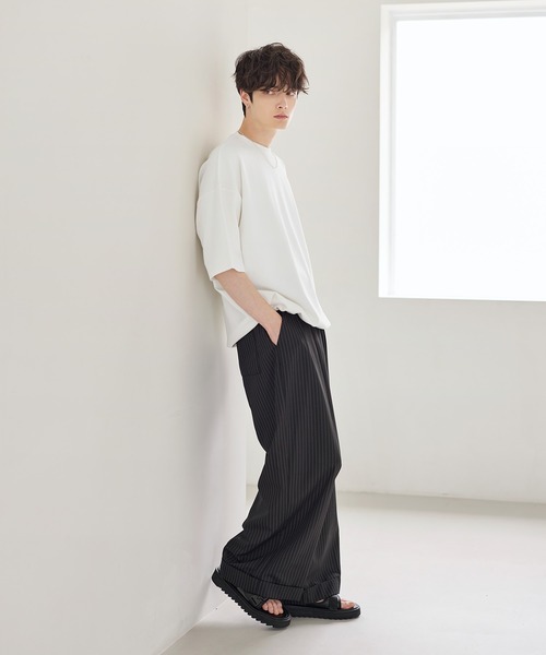 ETELIO(エテリオ)の「【25SS】マルチファンクショナリードレープポンチTシャツ 【ドローコード付き】(Tシャツ/カットソー・メンズ・ブラック/ブラック系/ホワイト/ホワイト系/ブルーグレー/ワイン・L/M/S/XL/XS)」の14枚目の写真
