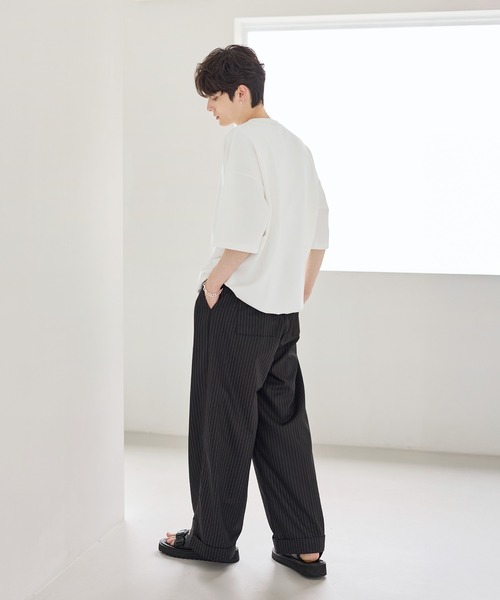 ETELIO(エテリオ)の「【25SS】マルチファンクショナリードレープポンチTシャツ 【ドローコード付き】(Tシャツ/カットソー・メンズ・ブラック/ブラック系/ホワイト/ホワイト系/ブルーグレー/ワイン・L/M/S/XL/XS)」の15枚目の写真
