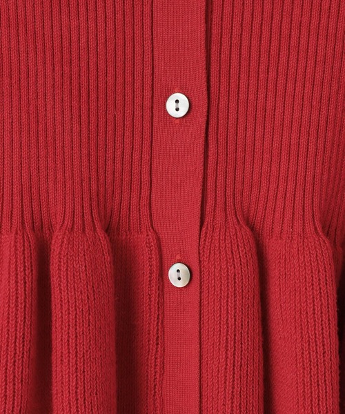 LOWRYS FARM（ローリーズファーム）の「ペプラムニットカーディガン　661234（カーディガン/ボレロ・レディース・アイボリー/ブラック/レッド/グレー・FREE）」の7枚目の写真