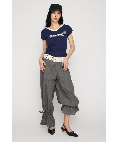 LAGUA GEM(ラグアジェム)の「WAPPEN PRINT CUT トップス(Tシャツ/カットソー・レディース・ネイビー/ブラック/アイボリー・FREE)」の12枚目の写真