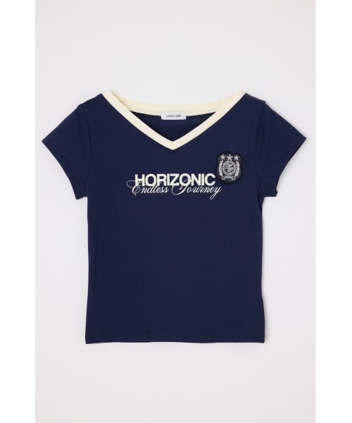 LAGUA GEM(ラグアジェム)の「WAPPEN PRINT CUT トップス(Tシャツ/カットソー・レディース・ネイビー/ブラック/アイボリー・FREE)」の13枚目の写真