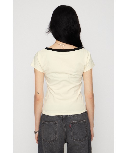 LAGUA GEM(ラグアジェム)の「WAPPEN PRINT CUT トップス(Tシャツ/カットソー・レディース・ネイビー/ブラック/アイボリー・FREE)」の20枚目の写真