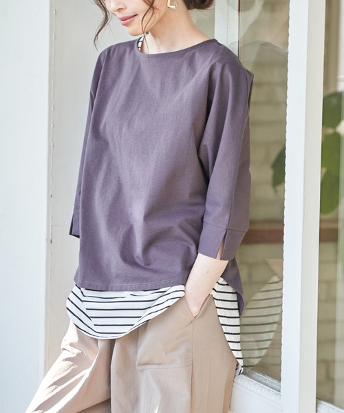 ikka(イッカ)の「冷感梨地バックスリットプルオーバー(Tシャツ/カットソー・レディース・ブラウン系その他/ブラック/ピンク系/グリーン系/ライトグレー・L/M/S)」の4枚目の写真