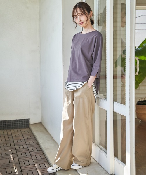 ikka(イッカ)の「冷感梨地バックスリットプルオーバー(Tシャツ/カットソー・レディース・ブラウン系その他/ブラック/ピンク系/グリーン系/ライトグレー・L/M/S)」の13枚目の写真