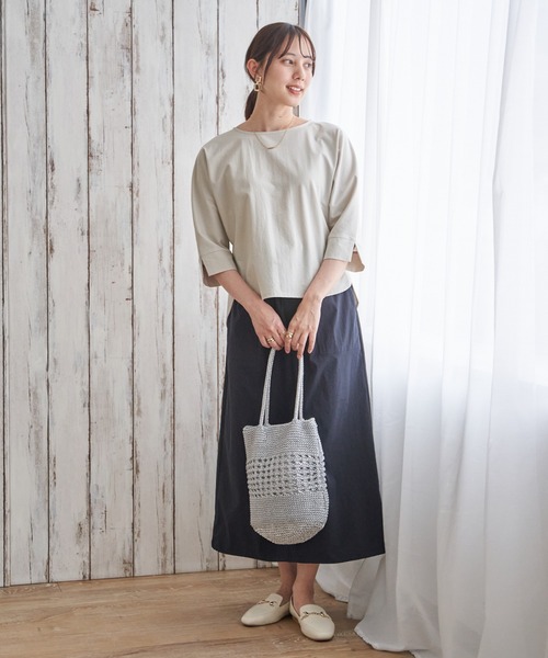 ikka(イッカ)の「冷感梨地バックスリットプルオーバー(Tシャツ/カットソー・レディース・ブラウン系その他/ブラック/ピンク系/グリーン系/ライトグレー・L/M/S)」の22枚目の写真