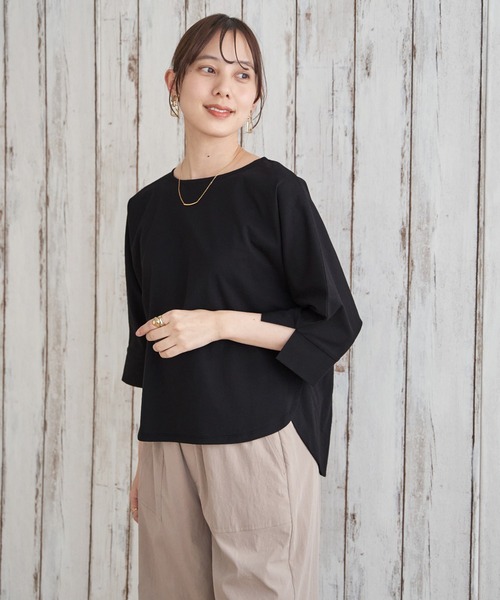 ikka(イッカ)の「冷感梨地バックスリットプルオーバー(Tシャツ/カットソー・レディース・ブラウン系その他/ブラック/ピンク系/グリーン系/ライトグレー・L/M/S)」の9枚目の写真