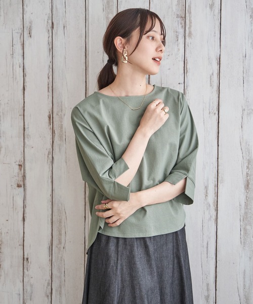 ikka(イッカ)の「冷感梨地バックスリットプルオーバー(Tシャツ/カットソー・レディース・ブラウン系その他/ブラック/ピンク系/グリーン系/ライトグレー・L/M/S)」の7枚目の写真
