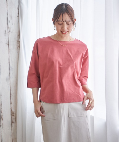 ikka(イッカ)の「冷感梨地バックスリットプルオーバー(Tシャツ/カットソー・レディース・ブラウン系その他/ブラック/ピンク系/グリーン系/ライトグレー・L/M/S)」の6枚目の写真