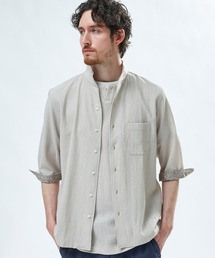 MEN'S BIGI（メンズビギ）の「ストレッチサッカー七分袖シャツ＜ストレッチ/通気性＞（シャツ/ブラウス）」