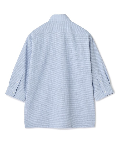 MEN'S BIGI(メンズビギ)の「ストレッチサッカー七分袖シャツ<ストレッチ/通気性>(シャツ/ブラウス・メンズ・サックスブルー/ブラック/ネイビー/ベージュ・01/02/03/04)」の18枚目の写真