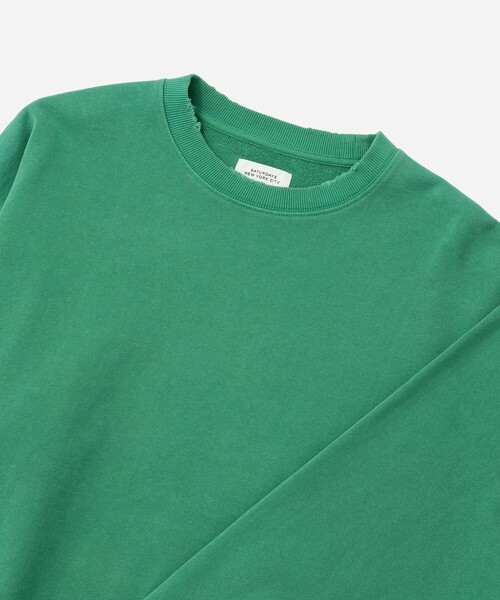 Saturdays NYC（サタデーズ ニューヨークシティ ）の「Bowery Garment Dyed Slash Sweatshirt（スウェット・メンズ・グリーン/チャコールグレー/サックスブルー/キナリ・M/L/XL/S）」の19枚目の写真