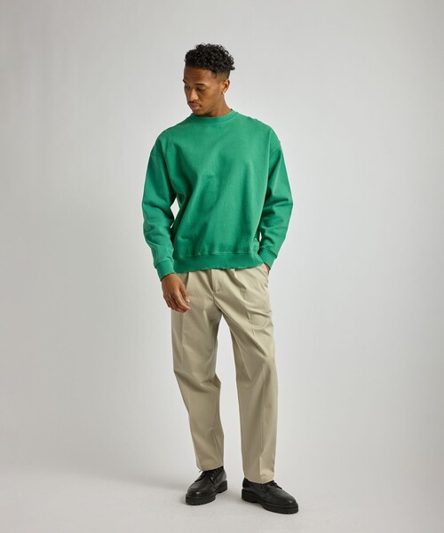 Saturdays NYC（サタデーズ ニューヨークシティ ）の「Bowery Garment Dyed Slash Sweatshirt（スウェット・メンズ・グリーン/チャコールグレー/サックスブルー/キナリ・M/L/XL/S）」の8枚目の写真