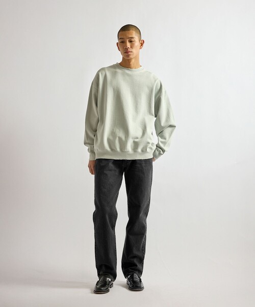 Saturdays NYC（サタデーズ ニューヨークシティ ）の「Bowery Garment Dyed Slash Sweatshirt（スウェット・メンズ・グリーン/チャコールグレー/サックスブルー/キナリ・M/L/XL/S）」の6枚目の写真