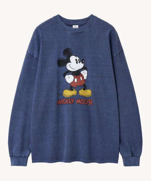 VTWO(ブイツー)の「ヴィンテージウォッシング _ミッキー _ロングスリーブTシャツ (ネイビー)(Tシャツ/カットソー・レディース・その他・MEDIUM/LARGE)」の2枚目の写真