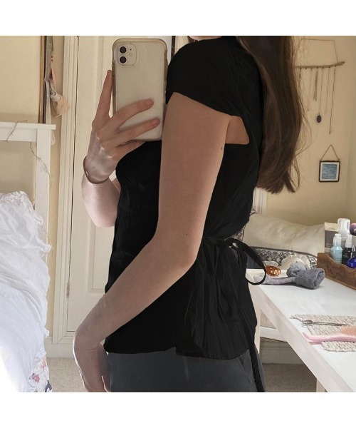 ARCHIVER（アーカイバ）の「【Lp】シャーリングシャツ（シャツ/ブラウス・レディース・ホワイト/ブラック・SMALL/MEDIUM/LARGE）」の10枚目の写真