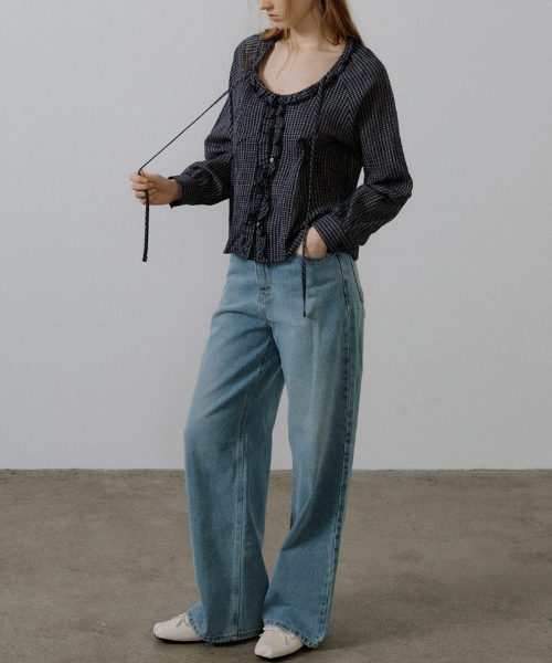 フォルフォルモ Frill Blouse ブラウス シャツ プルオーバー 洗える】ラッフルフリルブラウス(ブラウス・シャツ)｜TOPS（トップス