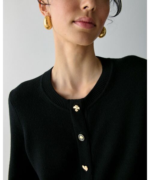 kate spade new york（ケイトスペード ニューヨーク）の「ノベルティ ボタン ネル カーディガン（カーディガン/ボレロ・レディース・ブラック・SMALL/MEDIUM）」の3枚目の写真