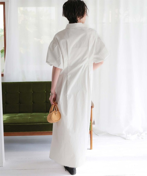 titivate（ティティベイト）の「パフスリーブシャツワンピース（シャツワンピース・レディース・ベージュ/オフホワイト/ブラック・L/M/S）」の5枚目の写真
