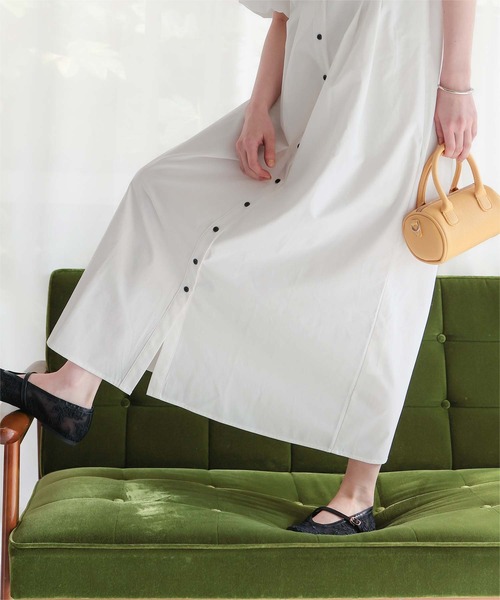 titivate（ティティベイト）の「パフスリーブシャツワンピース（シャツワンピース・レディース・ベージュ/オフホワイト/ブラック・L/M/S）」の8枚目の写真