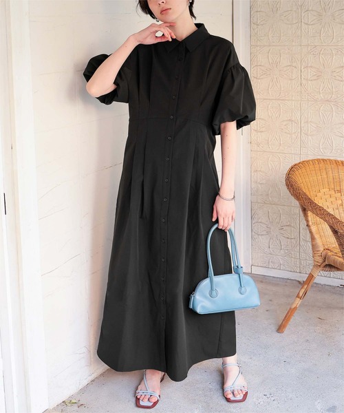 titivate（ティティベイト）の「パフスリーブシャツワンピース（シャツワンピース・レディース・ベージュ/オフホワイト/ブラック・L/M/S）」の10枚目の写真