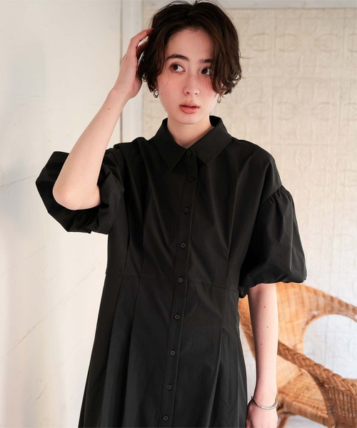 titivate（ティティベイト）の「パフスリーブシャツワンピース（シャツワンピース・レディース・ベージュ/オフホワイト/ブラック・L/M/S）」の11枚目の写真