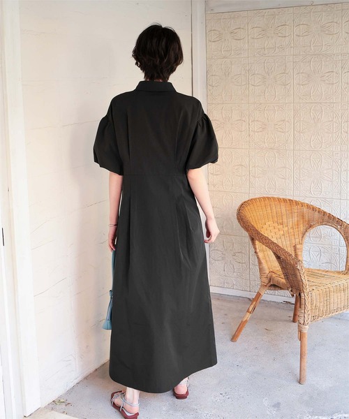 titivate（ティティベイト）の「パフスリーブシャツワンピース（シャツワンピース・レディース・ベージュ/オフホワイト/ブラック・L/M/S）」の13枚目の写真