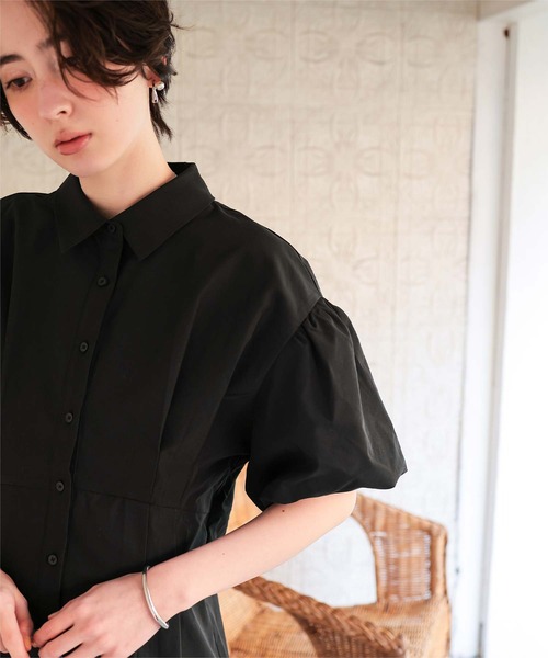 titivate（ティティベイト）の「パフスリーブシャツワンピース（シャツワンピース・レディース・ベージュ/オフホワイト/ブラック・L/M/S）」の14枚目の写真