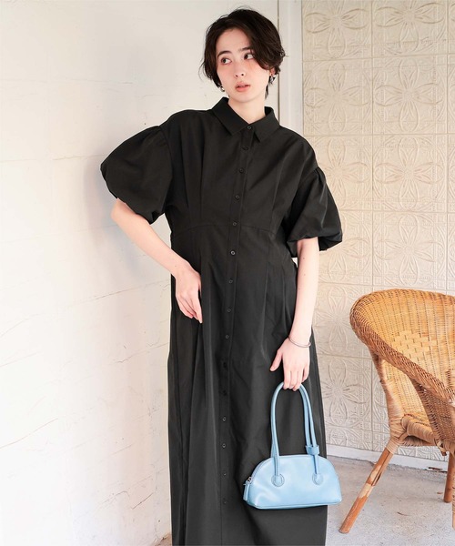 titivate（ティティベイト）の「パフスリーブシャツワンピース（シャツワンピース・レディース・ベージュ/オフホワイト/ブラック・L/M/S）」の16枚目の写真