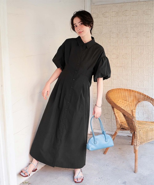 titivate（ティティベイト）の「パフスリーブシャツワンピース（シャツワンピース・レディース・ベージュ/オフホワイト/ブラック・L/M/S）」の17枚目の写真