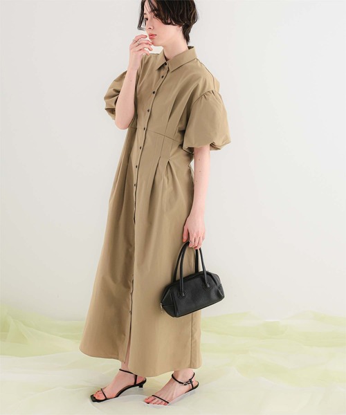 titivate（ティティベイト）の「パフスリーブシャツワンピース（シャツワンピース・レディース・ベージュ/オフホワイト/ブラック・L/M/S）」の19枚目の写真