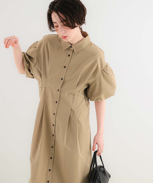 titivate（ティティベイト）の「パフスリーブシャツワンピース（シャツワンピース・レディース・ベージュ/オフホワイト/ブラック・L/M/S）」の21枚目の写真