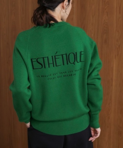 Bou Jeloud(ブージュルード)の「スウエットライク刺繍ニットプルオーバー(スウェット・レディース・オフホワイト/グリーン・FREE)」の2枚目の写真