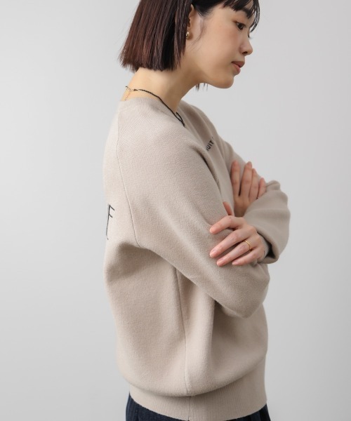Bou Jeloud(ブージュルード)の「スウエットライク刺繍ニットプルオーバー(スウェット・レディース・オフホワイト/グリーン・FREE)」の20枚目の写真