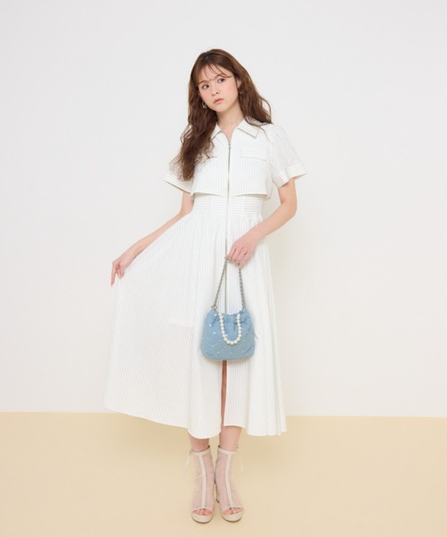 rienda(リエンダ)の「【伝説のバズりワンピ】バストフレアワンピース 春服 夏服(ワンピース・レディース・ホワイト系その他/ピンク/ブラック/ライトブルー・SMALL/MEDIUM)」の2枚目の写真