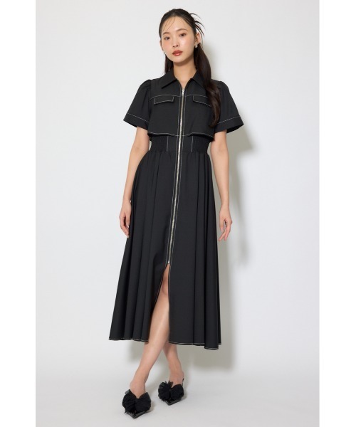 【伝説のバズりワンピ】バストフレアワンピース　ブラック 伝説のバズりワンピ】バストフレアワンピース 春服 夏服（ワンピース