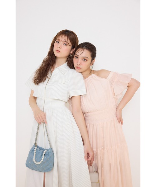 rienda(リエンダ)の「【伝説のバズりワンピ】バストフレアワンピース 春服 夏服(ワンピース・レディース・ホワイト系その他/ピンク/ブラック/ライトブルー・SMALL/MEDIUM)」の6枚目の写真