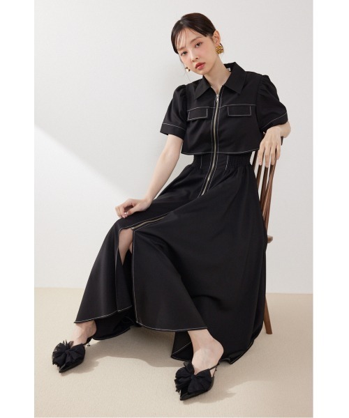 伝説のバズりワンピ】バストフレアワンピース 春服 夏服（ワンピース
