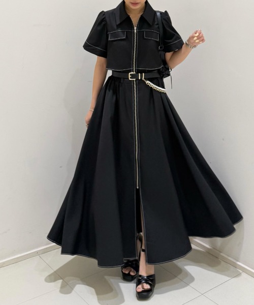 伝説のバズりワンピ】バストフレアワンピース 春服 夏服（ワンピース