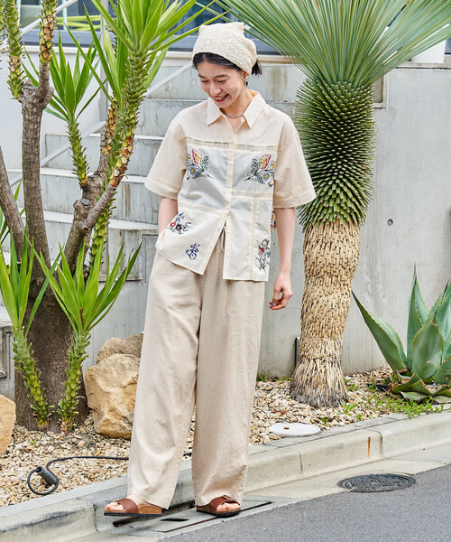 FREAK'S STORE(フリークスストア)の「インド パッチワーク刺繍シャツ(シャツ/ブラウス・レディース・ブラウン/オフホワイト/サックスブルー/ブラック・フリ-)」の9枚目の写真
