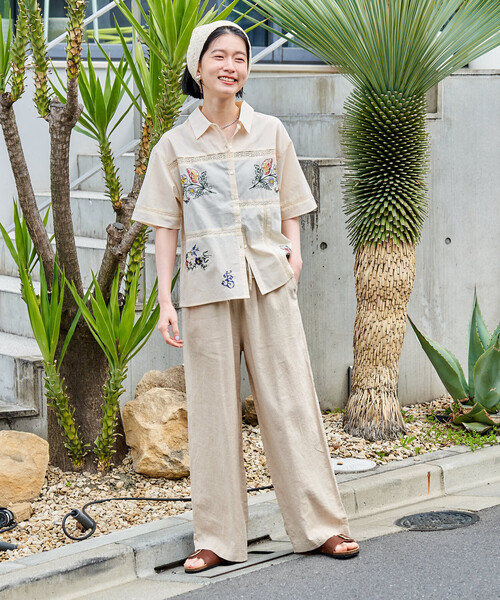 FREAK'S STORE(フリークスストア)の「インド パッチワーク刺繍シャツ(シャツ/ブラウス・レディース・ブラウン/オフホワイト/サックスブルー/ブラック・フリ-)」の5枚目の写真