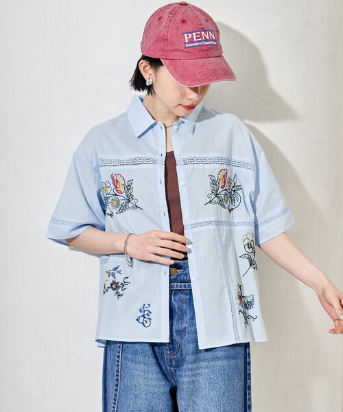 FREAK'S STORE(フリークスストア)の「インド パッチワーク刺繍シャツ(シャツ/ブラウス・レディース・ブラウン/オフホワイト/サックスブルー/ブラック・フリ-)」の15枚目の写真