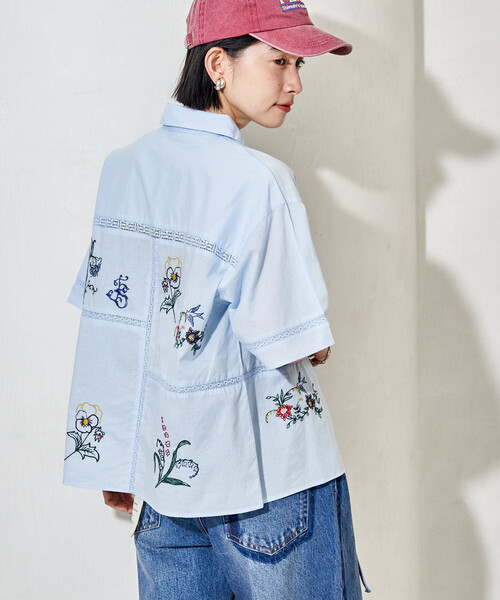 FREAK'S STORE(フリークスストア)の「インド パッチワーク刺繍シャツ(シャツ/ブラウス・レディース・ブラウン/オフホワイト/サックスブルー/ブラック・フリ-)」の11枚目の写真