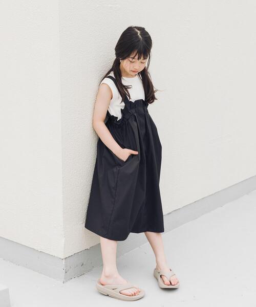 URBAN RESEARCH DOORS(アーバンリサーチドアーズ)の「『接触冷感/イージーケア』撥水ワークジャンパースカート(KIDS)(ワンピース・キッズ・ブラック/チャコールグレー・120/135/105)」の7枚目の写真