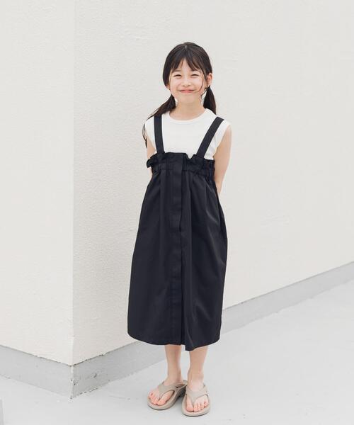 URBAN RESEARCH DOORS(アーバンリサーチドアーズ)の「『接触冷感/イージーケア』撥水ワークジャンパースカート(KIDS)(ワンピース・キッズ・ブラック/チャコールグレー・120/135/105)」の8枚目の写真