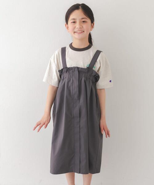 URBAN RESEARCH DOORS(アーバンリサーチドアーズ)の「『接触冷感/イージーケア』撥水ワークジャンパースカート(KIDS)(ワンピース・キッズ・ブラック/チャコールグレー・120/135/105)」の4枚目の写真