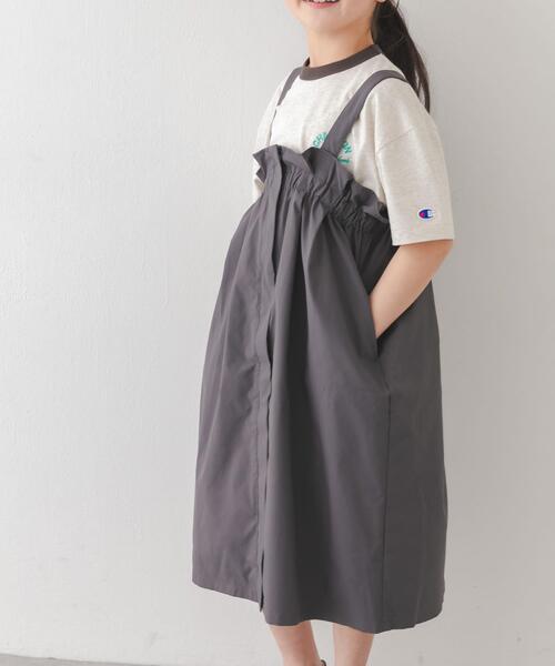 URBAN RESEARCH DOORS(アーバンリサーチドアーズ)の「『接触冷感/イージーケア』撥水ワークジャンパースカート(KIDS)(ワンピース・キッズ・ブラック/チャコールグレー・120/135/105)」の5枚目の写真
